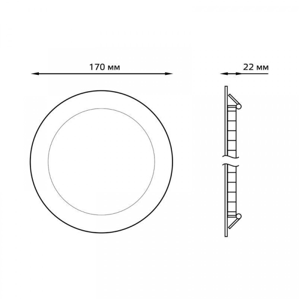 Светильник светодиодный Slim 12Вт 6500К IP20 990лм 220-240В ДВО круг бел. GAUSS 939111312