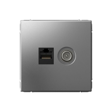 Розетка компьютерная + телевизионная 2-м ArtGallery RJ45 + TV кат.5E сталь SE GAL000989 Розетка компьютерная + телевизионная 2-м ArtGallery RJ45 + TV кат.5E сталь SE GAL000989