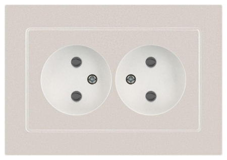 Розетка 2-м СП Accent 6-204-06 16А IP20 250В 2P AL/CU перламутр. Intro Б0063446 Розетка 2-м СП Accent 6-204-06 16А IP20 250В 2P AL/CU перламутр. Intro Б0063446