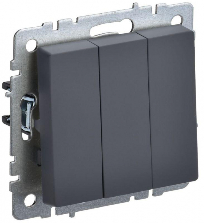 Выключатель 3-кл. СП BRITE ВС10-3-0-БрГ 10А механизм графит IEK BR-V30-0-10-K53 Выключатель 3-кл. СП BRITE ВС10-3-0-БрГ 10А механизм графит IEK BR-V30-0-10-K53