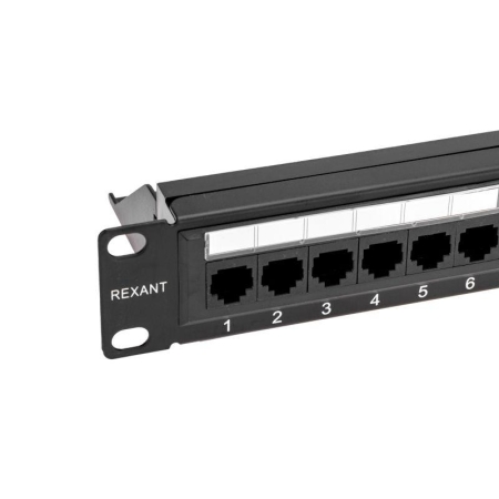 Панель коммутационная с кабельным органайзером 19дюйм 1U 24 порта UTP RJ-45 CAT 6 PRO Rexant 02-0231 Панель коммутационная с кабельным органайзером 19дюйм 1U 24 порта UTP RJ-45 CAT 6 PRO Rexant 02-0231