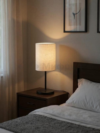 Светильник настольный JH3-01-iv E14 IP20 110х110х310мм метал.; ткань; PVC-пластик беж. JazzWay 5062351