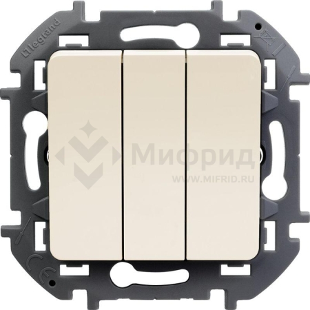 Выключатель 3-кл. Inspiria 20А IP20 250В 10AX механизм сл. кость IEK 673641