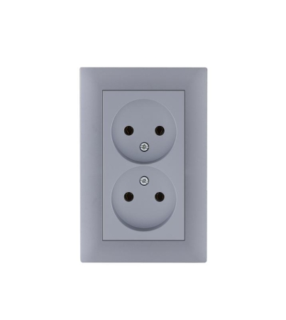 Розетка 2-я Karea RIZZ STAR без заземл. сер. Makel 88065017 Розетка 2-я Karea RIZZ STAR без заземл. сер. Makel 88065017