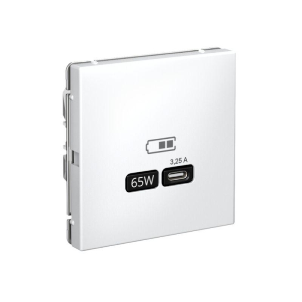 Розетка USB ArtGallery тип C 65Вт QC PD высокоскор. ЗУ механизм лотос SE GAL001327