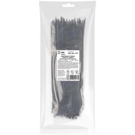 Хомут кабельный Simple 3.6х200 черн. NO-224-199 (уп.100шт) Эра Б0066033 Хомут кабельный Simple 3.6х200 черн. NO-224-199 (уп.100шт) Эра Б0066033
