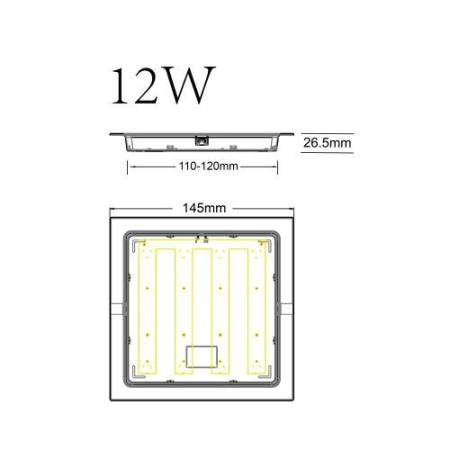Светильник светодиодный LED 18-12-6K 12Вт 6500К встраив. квадратный ЭРА Б0057444 Светильник светодиодный LED 18-12-6K 12Вт 6500К встраив. квадратный ЭРА Б0057444