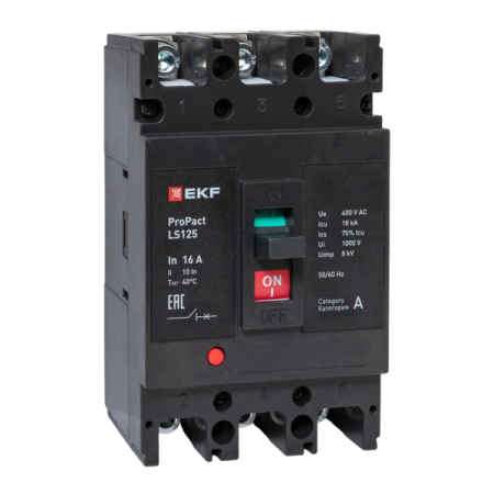 Выключатель автоматический 3п 16А 18кА LS125 ProPact EKF mccb-125-18-3-16-ls Выключатель автоматический 3п 16А 18кА LS125 ProPact EKF mccb-125-18-3-16-ls