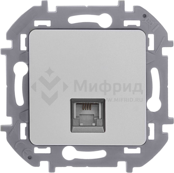 Розетка телефонная СП Inspiria RJ11 IP20 механизм алюм. IEK 673822