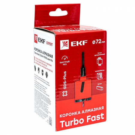 Коронка алмазная Turbo Fast 72 DCH-72TRB Laser M16 Expert EKF dch-72-trb-m16 Коронка алмазная Turbo Fast 72 DCH-72TRB Laser M16 Expert EKF dch-72-trb-m16