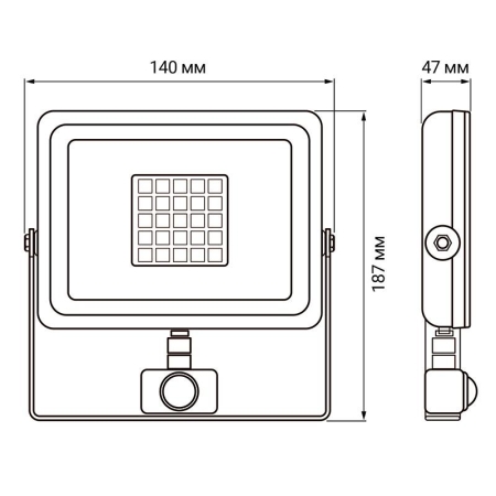 Прожектор светодиодный PFL-SC SENSOR 30Вт 6500К IP54 190-260В ДО закален. матов. стекло датчик движения инфракрасный JazzWay 5001411 Прожектор светодиодный PFL-SC SENSOR 30Вт 6500К IP54 190-260В ДО закален. матов. стекло датчик движения инфракрасный JazzWay 5001411
