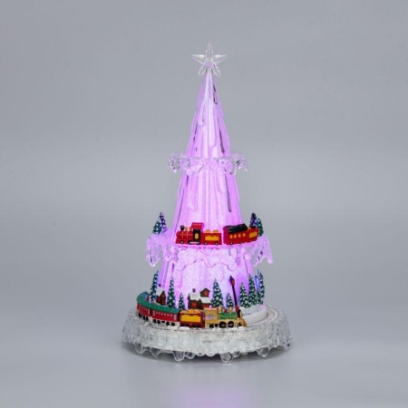 Фигура светодиодная "Новогодний поезд с мелодией" 30.5см RGB на подставке Neon-Night 513-025