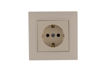 Розетка 1-м Karea RIZZ с заземл. керамика крем Makel 88010008 Розетка 1-м Karea RIZZ с заземл. керамика крем Makel 88010008