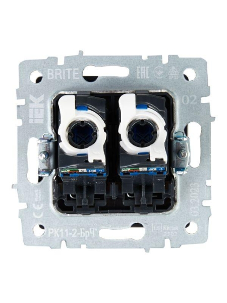 Розетка компьютерная двойн. СП RJ45 кат.6 BRITE РК11-2-БрЧ механизм черн. IEK BR-K20-2-K02 Розетка компьютерная двойн. СП RJ45 кат.6 BRITE РК11-2-БрЧ механизм черн. IEK BR-K20-2-K02