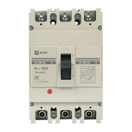 Выключатель автоматический 3п 250/100А 35кА ВА-99М PROxima EKF mccb99-250-100m Выключатель автоматический 3п 250/100А 35кА ВА-99М PROxima EKF mccb99-250-100m