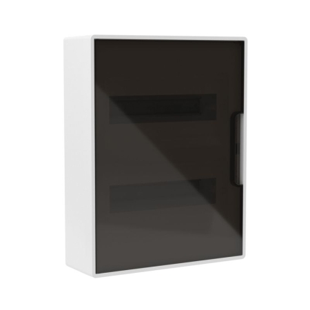 Щиток настенный 24мод. FRAME с тонированной дверцей с шин. PEN 2шт 8 отв. + 2шт 6 отв. бел. DKC F24W1WD