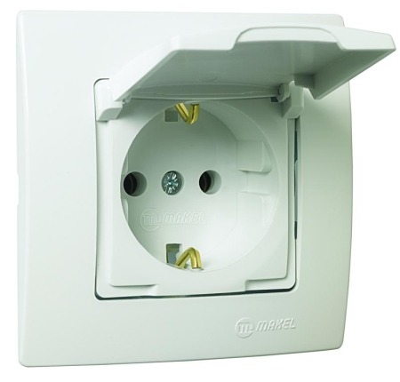 Розетка Lillium с заземл. и крышкой Makel 32001029 Розетка Lillium с заземл. и крышкой Makel 32001029