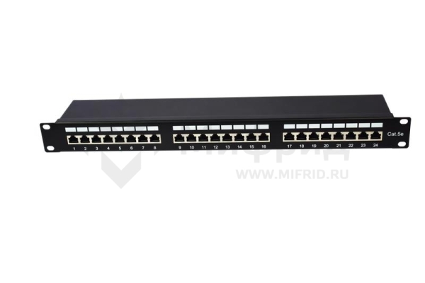 Патч-панель 19дюйм 1U кат.5E экранир. 24 порта RJ-45 Dual IDC TOKOV ELECTRIC TKE-PP-5E-1U-24P-STP