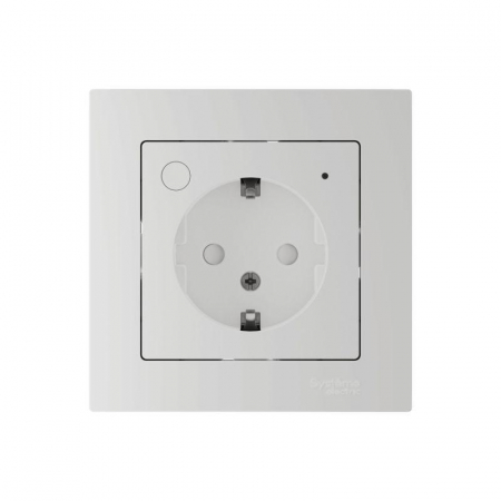 Розетка AtlasDesign Smart 16А L+N с заземл. защ. шторки Zigbee механизм бел. SE ATN000145Z