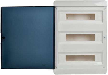 Корпус ЩРВ-П-54 TEKFOR IP41 черн. прозр. дверь пластик. IEK TF5-KP12-V-54-41-K01-K03