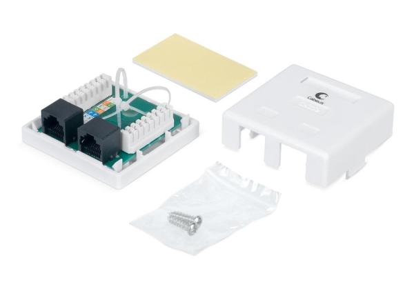 Розетка компьютерная 2-м ОП WS-8P8C-Cat.5e-2 RJ45 кат.5E Dual IDC Cabeus 7247c Розетка компьютерная 2-м ОП WS-8P8C-Cat.5e-2 RJ45 кат.5E Dual IDC Cabeus 7247c