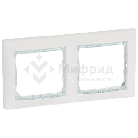 Рамка 2-м СП Valena IP20 горизонт. бел. кристалл (блист.) IEK 694244