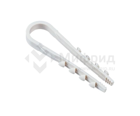 Дюбель-хомут PCD-R 19-25-65-100WH для круглого кабеля PA6.6 бел. (уп.100шт) JazzWay 5054820