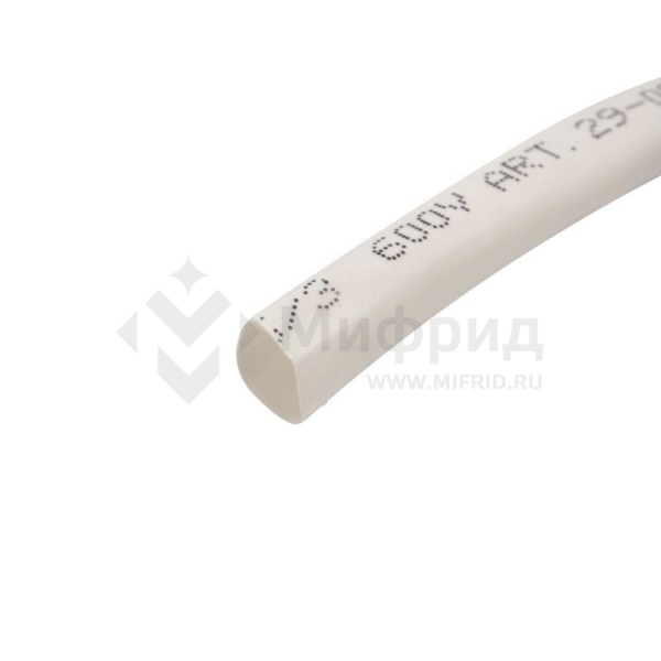 Трубка термоусадочная ТУТ нг 6.0/3.0 бел. ролик 2.44м Rexant 29-0031