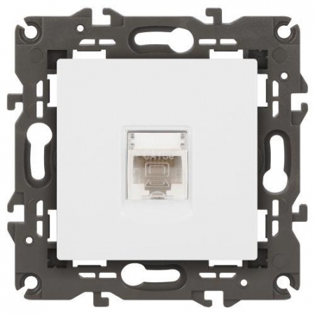 Розетка компьютерная 1-м Elegance 14-3107-01 RJ45 IP20 механизм бел. Эра Б0034302 Розетка компьютерная 1-м Elegance 14-3107-01 RJ45 IP20 механизм бел. Эра Б0034302