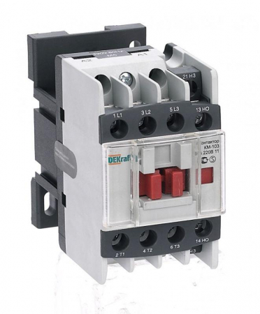 Контактор КМ-103 9А кат. 24В AC 1НО+1НЗ AC-3 DEKraft 22100DEK Контактор КМ-103 9А кат. 24В AC 1НО+1НЗ AC-3 DEKraft 22100DEK