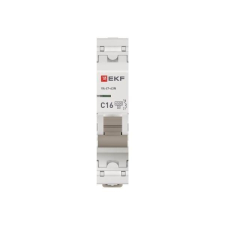 Выключатель автоматический модульный 1п C 16А 4.5кА ВА 47-63N PROxima EKF M634116C Выключатель автоматический модульный 1п C 16А 4.5кА ВА 47-63N PROxima EKF M634116C
