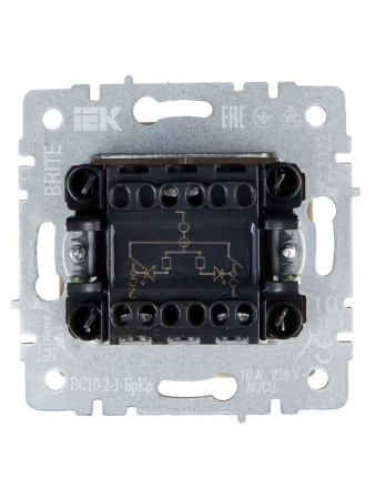 Выключатель 2-кл. СП BRITE ВС10-2-1-БрКр 10А с индик. механизм беж. IEK BR-V20-1-10-K10