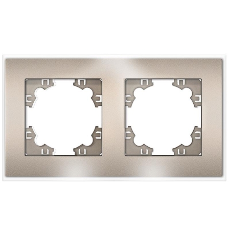 Рамка 2-м Афина стеклянная шампань UNIVersal 2279 Рамка 2-м Афина стеклянная шампань UNIVersal 2279