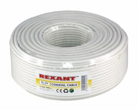 Кабель 3С-2V (48%) 75Ом Б (уп.100м) Rexant 01-2611 Кабель 3С-2V (48%) 75Ом Б (уп.100м) Rexant 01-2611