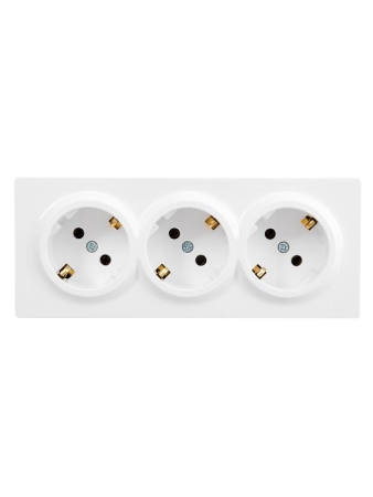 Розетка 3-м ОП LETO с заземл. закрытый корпус ПБТ бел. LEZARD 752-0200-127BUP