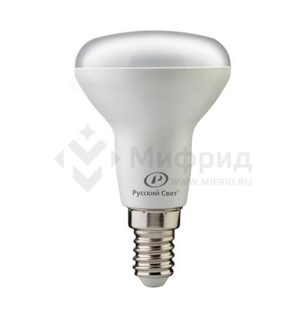 Лампа светодиодная RS LED R50 E14 7W 220-240V 7Вт рефлектор матовая 2700К тепл. бел. E14 560лм 220-240В Ra90 Русский Свет 15010645077