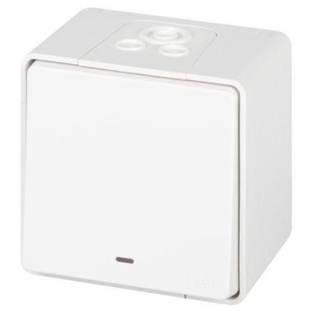 Выключатель Эксперт 11-1502-01 с подсветкой IP55 10АХ-250В ОУ бел. Эра Б0063305