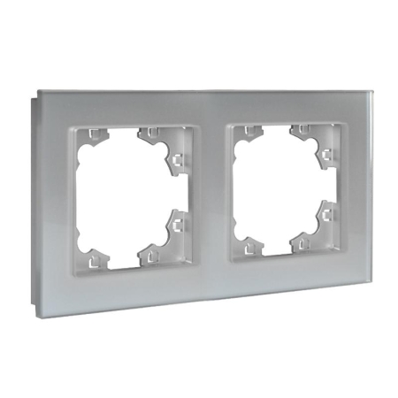 Рамка 2-м Афина стеклянная серебр. UNIVersal 2267 Рамка 2-м Афина стеклянная серебр. UNIVersal 2267