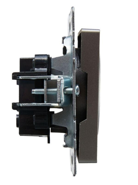 Розетка 1-м СП BRITE РС10-1-0-БрС 10А без заземл. без защ. шторок механизм сталь IEK BR-R10-10-K46 Розетка 1-м СП BRITE РС10-1-0-БрС 10А без заземл. без защ. шторок механизм сталь IEK BR-R10-10-K46