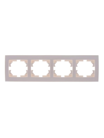 Рамка 4-м Rain горизонт. без вставки жемчуж./бел. метал. LEZARD 703-3030-149