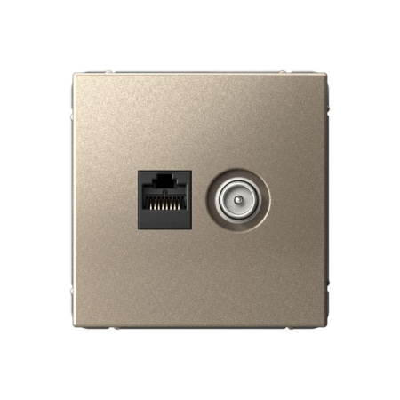 Розетка компьютерная + телевизионная 2-м ArtGallery RJ45 + TV кат.5E шампань SE GAL000589 Розетка компьютерная + телевизионная 2-м ArtGallery RJ45 + TV кат.5E шампань SE GAL000589