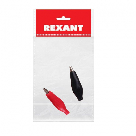 Зажим "крокодил" 5А 46мм в изоляторе (уп.2шт) Rexant 16-0002-9 Зажим "крокодил" 5А 46мм в изоляторе (уп.2шт) Rexant 16-0002-9