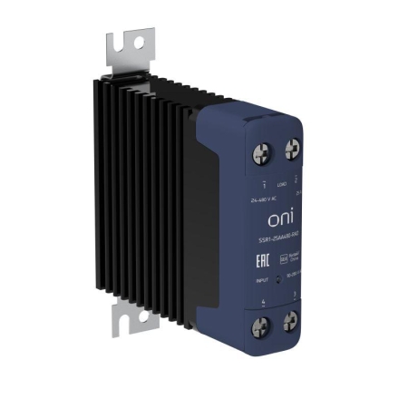 Реле твердотельное SSR1 25А 90-280В AC 24-480В AC с радиатором ONI SSR1-25AA480-RAD Реле твердотельное SSR1 25А 90-280В AC 24-480В AC с радиатором ONI SSR1-25AA480-RAD