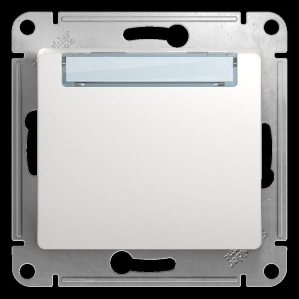 Механизм кнопки нажимной 1-кл. СП Glossa 10А IP20 (сх. 1) с табличкой бел. SchE GSL000119