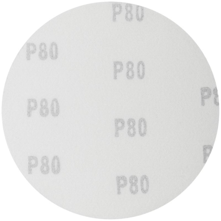Круг шлифовальный сплошной (липучка) алюм./оксид 125мм Р 80 (уп.5шт) FIT 39654