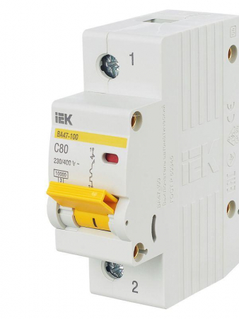 Выключатель автоматический модульный 1п C 80А 10кА ВА47-100 KARAT IEK MVA40-1-080-C