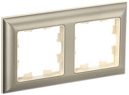 Рамка 2-м BRITE РУ-2-Бр беж./шампань IEK BR-M22-12-3-K10 Рамка 2-м BRITE РУ-2-Бр беж./шампань IEK BR-M22-12-3-K10