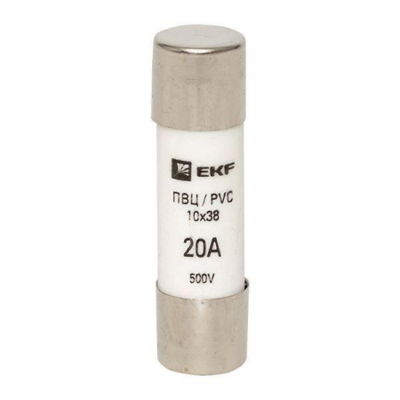 Вставка плавкая цилиндрическая ПВЦ 10х38 20А EKF pvc-10x38-20