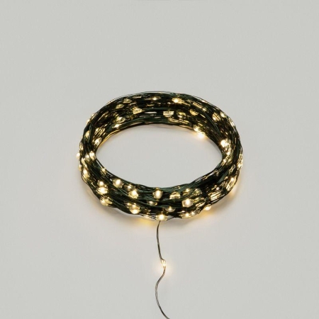 Гирлянда светодиодная "Роса" 20м 200LED тепл. бел. IP20 с контроллером провод зел. Neon-Night 303-266