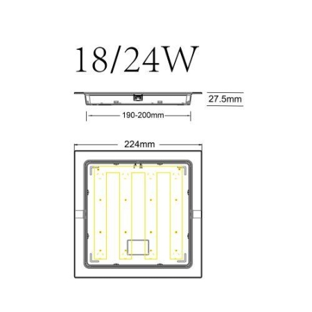 Светильник светодиодный LED 18-24-4K 24Вт 4000К встраив. квадратный ЭРА Б0057429 Светильник светодиодный LED 18-24-4K 24Вт 4000К встраив. квадратный ЭРА Б0057429